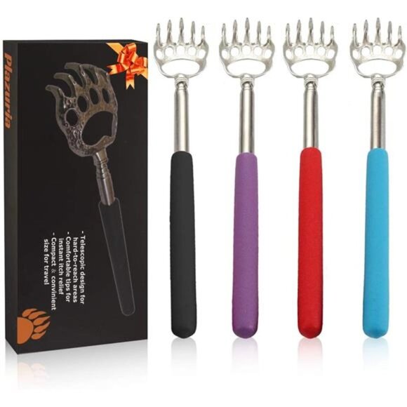 (4-Pack) Portable Extendable Telescopic Bear Claws Metal Back Scratcher Pack - Picture 3 of 7